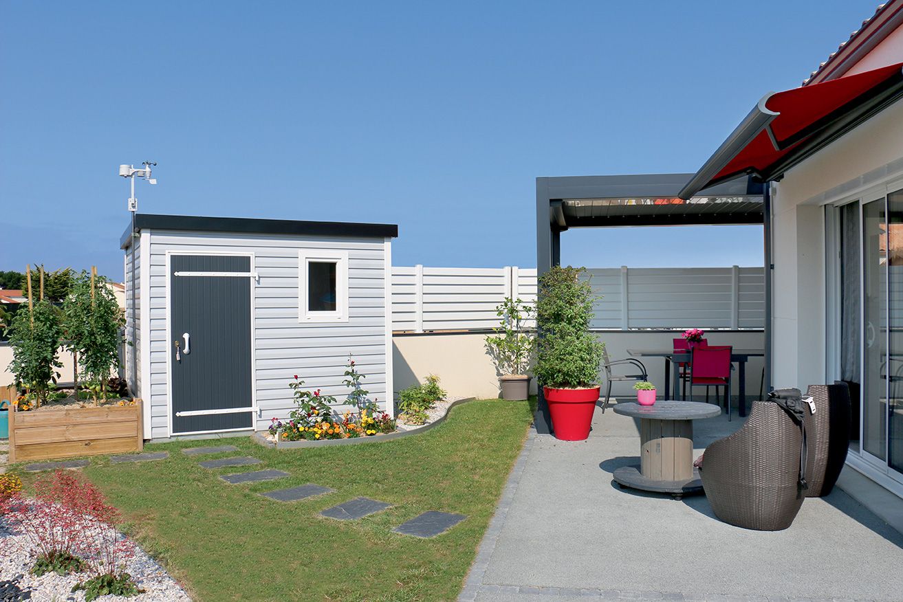 ABRI de JARDIN DESIGN TOIT PLAT 6,20 m² - Abri pvc