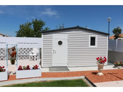 ABRI de JARDIN PVC DUO TOIT 2 Pentes 15,40 m²