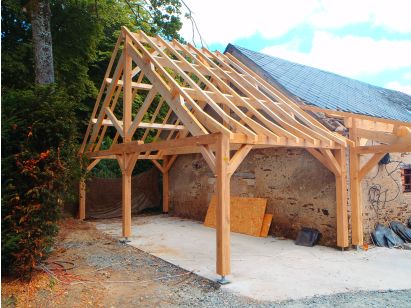 ABRI 2 PENTES accolé 3 m x 4 m 