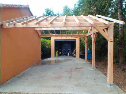 ABRI 2 PENTES accolé 3 m x 4 m 